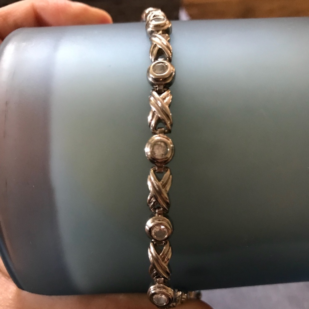 Sterling silver hugs and kisses bracelet